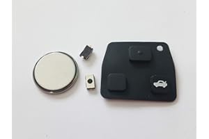 Automobile Locksmith - Repair kit compatible for Toyota 2 or 3 button remote key Rubber Pad 2 Micro Switches CR2016 Battery