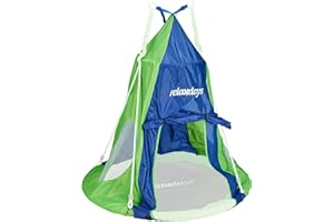 Relaxdays Tente pour balançoire en nid revêtement Housse à suspendre accessoire jardin,bleu-vert, 110 cm