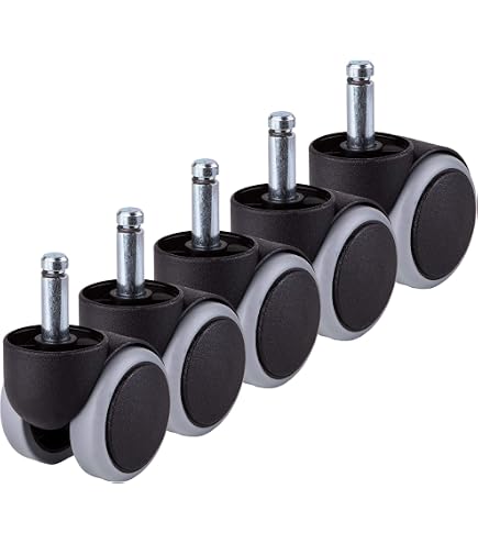 Sostituzione per sedia da ufficio (1000 kg), ruote da 10 x 22 mm, ruote per sedie da ufficio, ruote scorrevoli e silenziose, rotelle per sedie da gioco, senza graffi (nero 10 mm