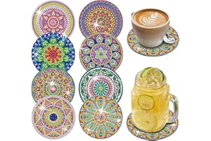 BAHAN ALAMY 10 Stück Diamond Painting Untersetzer, Diamond Art Painting Mandala, Handwerk Painting Untersetzer, DIY-Mandala-Untersetzer zum Basteln Erwachsene
