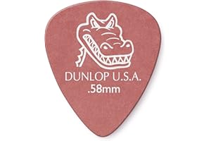 JIM DUNLOP Púas Gator Grip en Polycarbonate, 0,58mm, Rojo, Saco de 12