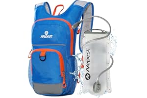 Nepest Kids Hydration Backpack, Mini Water Backpack with 1.5L Water Bladder for Hiking Cycling Running