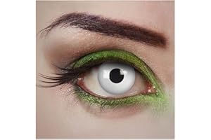 aricona lentes de contacto de colores - lentillas diarias – Zombie Alarm - lentes de contacto blancos para Halloween y fiestas de disfraces
