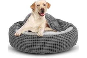 JOEJOY Legowisko dla psa, legowisko dla psa, dla dużych psów, puszyste, nadaje się do prania, dla średnich i dużych psów, antypoślizgowe legowisko dla psa, 79 x 79 x 20 cm, pasuje do 18 kg zwierząt