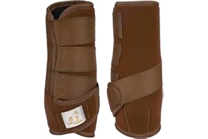 GALLOPING STALLION MEDICINE BRUSHING SUPPORT BOOTS HORSE EQUESTRIAN (Cob, Brown)