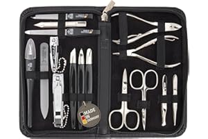 ‎DREI SCHWERTER DREI SCHWERTER - 16-tlg. Maniküre Pediküre Set 'Cinisello' hochwertiges Nageletui aus Echtleder für die hand- und Fußpflege Inhalt: Nagelschere, Nagelknipser, Pinzette und vieles mehr!