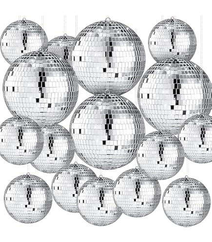 MARFOREVER 40 PCS Mirror Disco Balls Reflective Mirror Ball Ornaments