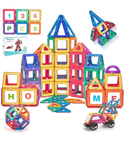 LIVEHITOP Magnetic Building Blocks, 68 Pieces, Play Magnets, Educational Toy, Gift from 3, 4, 5, 6, 7, 8 Years, Boys and Girls