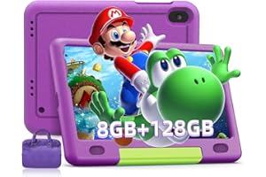 DUODUOGO Tablet Android 12, 8GB RAM 128GB ROM/TF 1TB, Tablet 8 Pulgadas HD IPS, 5Ghz+2.4Ghz Dual WiFi, 8-Core, Control Parental, Kid Educativos, Cámara 8+5MP, Función AI, Play Store, Tablet WiFi con Funda EVA