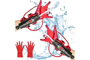 YKHSUAOU Pistolet à Eau Spiderm été Lot de 2 Pistolets à Eau Jouet avec Gants de Spiderm Launcher Pistolet à Eau pour Enfants pour Jeux de Enfants, Fêtes à la Piscine Jeux Spiderm