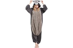 SimZoo Tier-Einteiler-Pyjama für Erwachsene, Tier-Cosplay-Kostüm Nachtwäsche für Männer und Frauen, Einteilige Unisex-Hauskleidung