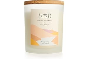 OCOEE HOUSE Summer Holiday - Organic & Vegan, Luxury Scented Candles. Hand Poured in Loch Lomond, Scotland (+7 Scent Options)