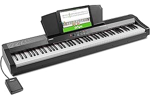 Alesis Recital Grand - Digital Piano 88 Weighted Keys with Hammer Action, Sustain Pedal, 16 Premium Voices, Speakers, Piano Lessons, Sheet Music Stand