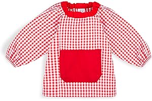 HOMYBABY® Babi scolaire pour enfant, facile à mettre et à enlever, poche et poignets fermés (Rouge, 0-1 ans/80 cm)