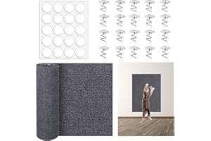YADODO Tapis Griffoir Chat Canapé Gris 40x200 cm Protection Canape Chat Anti Griffe Adhesif avec 20 Vis et 20 Adhesive Double Face Tapis DIY