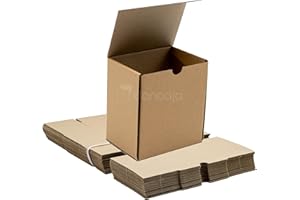 EPIEZA Pack 25 cajas | cartón pequeñas, para envíos ecommerce automontables kraft, paqueteria, almacenaje, packaging, regalos, envio postal, Ideal ecomerce. (13.5 x 12.5 x 8cm, Pack 25 cajas)