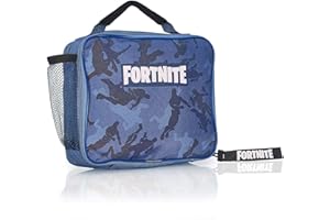 SAMBRO INTERNATIONAL LIMITED Fortnite Lunch Box | Blue Lunch Bag for Kids, Teenagers, Adults, Gifts for Gamers and Fortnite Fans | Insulated Lunch Bag for Work, School, Travel with Bottle Holder
