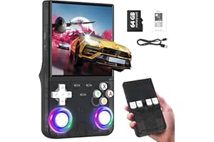 FORLARME R36Ultras Retro Handheld Game Console with Open Source Linux System,4.0-Inch IPS Screen,64GB TF Card Contains 15,000+ games, WIFI-enabled Retro Games Console Handheld Emulator Console-Black