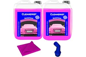 DIE SEIFENBLASE Cleanerist 2 x 5 litri Snow Foam PINK I concentrato | Shampoo per auto anche per roulotte e caravan | lavaggio auto I Foamer I schiuma attiva I con beccuccio e panno in microfibra