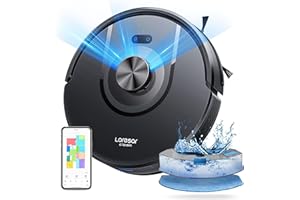 Laresar Clean Robot Aspirateur Laveur Mars01, Navigation Lidar 360°, 5000Pa Aspirateur Robot, 180min, Robot Aspirateur Laveur Convient aux Poils d'animaux, Tapis et Sols，App/Alexa/Google Home
