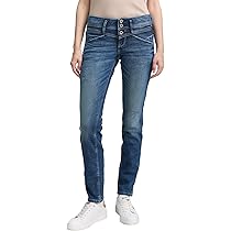 TOM TAILOR Dames jeans 202212 Alexa Slim, 10125 - Random Bleached Blue Denim, 32W / 32L