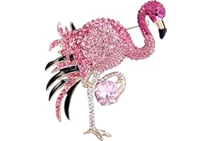 EVER FAITH Spilla Gioiello, Cristallo Smalto Elegante Flamingo Uccello Spilla Oro-Fondo