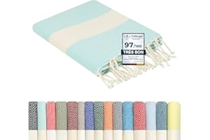 FLORA FURORA furora Holiday Serviette de Plage XXL - Coton | Fouta Plage 100x200 cm, Femme & Homme - Anti Sable, Grande Taille + Compact | Pique-Nique Tapis Drap de Plage Accessoire, Serviette Plage fouta Plage