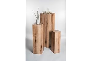 STEMA Seyfried Dekosäule innen/außen, Säule/Podest/Sockel in 3 Größen (Eiche, Außensäule 80x25x25 cm)