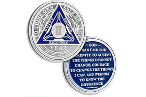 ATSKNSK 2 Years Sobriety Chips AA Coin Alcoholics Anonymous Medallion Sobriety Gifts for Men Women Recovery Chip Anniversary Token