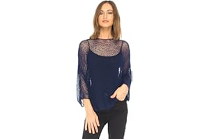 SHU-SHI - Camicetta Trasparente - Effetto a Maglia - Donna