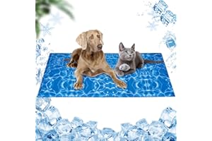 LIUFASHI Tapis Rafraichissant pour Chien Chats 120*70cm,Tapis Réfrigérant Durable Chiens pour Chat Chenils Gel Non Toxique, Pet Mat Auto-refroidissant,Tapis Fraicheur pour Animaux de Compagnie été Chaud,Vagues