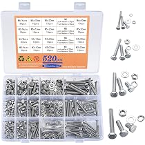 535 pezzi M3 M4 M5 M6 vi esagonali set di vi in acciaio 535 pezzi M3 M4 M5 M6 vi esagonali set di vi in acciaio