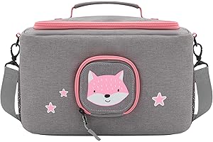 JP Journey Tasche für Toniebox - Transporttasche für Tonie Figuren und Box zum Aufhängen für Reisen und Auto (Grau-Rosa Fuchs)