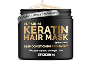 SUNATORIA Keratin Haarmaske - Professionelle Behandlung für Haarreparatur, Pflege & Schönheit - Haarmaske für alle Haartypen - Vitamin-Komplex mit Omega 3, 9, Vitamin E - Pflege-Maske