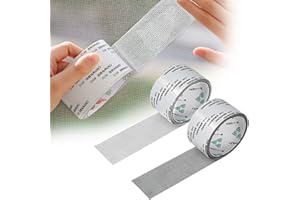 JJWNMLL Bildschirm-Reparaturband-Kit,Fensterreparaturband,Moskitonetz-Reparaturband,starke Haftung für die Reparatur von Tür- und Fensterscheiben (2 m,Schwarz + Grau)