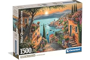 Clementoni - Puzzle 1500 elementow dla doroslych i nastolatkow, kolekcja, motyw schodow do portu, plakat w zestawie, kompaktowe pudelko, pomysl na prezent dla mezczyzn i kobiet, wyprodukowano we