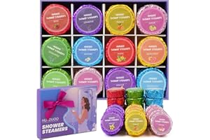 HUADUOO Shower Steamers Aromatherapy for Women or Men, 24 Pcs Natural Shower Bombs with Essential Oils Eucalyptus, Self Care Stress Relief and Relaxation Gifts for Teen Birthday Christmas Travel Essentials