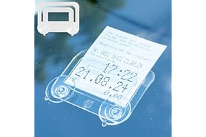 ‎YOUR DAY MATE Uchwyt na kartę parkingową na przednią szybę, 2 sztuki, przezroczysty, uchwyt z przyssawkami, uchwyt na dowód parkingowy, na szybę samochodową, uchwyt na bilet parkingowy, przyssawka samochodowa