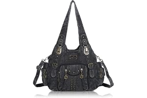 Angel Kiss handväska dam medelstor, axelväska elegant hobo-väska axelväskor PU-läder tygväska med många fack för arbete shopp
