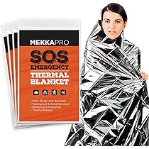 Survival Kit Confezione Da 4 Coperte Termiche Di Emergenza Mylar - Coperta Sopravvivenza, 54x84 Pollici Coperte Termiche Emergenza Mylar