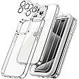 JETech 5 in 1 Case for iPhone 15 Pro Max 6.7-Inch with 2-Pack Each Tempered Glass Screen Protector and Camera Lens Protector, Non-Yellowing Shockproof Bumper Phone Cover (Clear)
