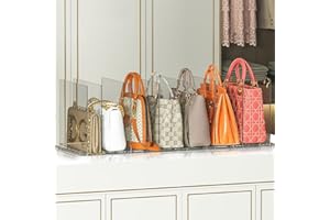 Luziyun Pack of 8 Pockets Storage Organiser Adjustable Shelf Dividers Handbags Storage Shelf Dividers Bags Organiser Cupboard Shelf Dividers for Closet Organization
