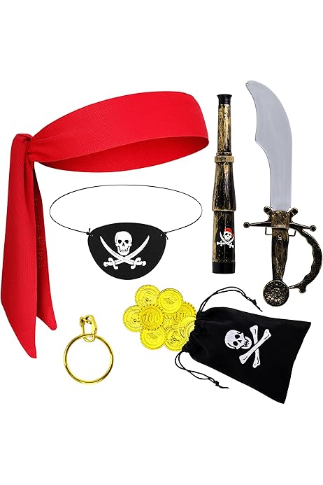 Bandane Pirata 12 Pezzi - Accessori Costume Pirata, Teschio E Ossa, Taglia Unica - Foto 10