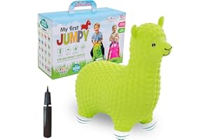 GERARDO'S Toys Animal Space Hopper for Toddlers and Kids - Bouncy Ride-on Alpaca Hopping Toy - for Ages 1-5 Years Old - Includes Pump - Inflatable Bouncer for Indoor and Outdoor Fun - Green Alpaca…