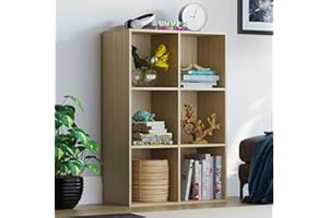 Vida Designs Durham Cube Bookcase Storage Organiser Living Room Bookshelf Home Office Furniture (6 Cube, Oak)