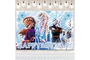 YUMCUTE Cartoon Birthday Party Backdrop, Cartoon Happy Birthday Banner, Theme Party Supplies Background Photography Backdrop for Kids Boys Girls 5x3 FT