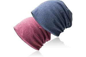 Hurinan Unisex Slouch Beanie Hat Jersey Beanie Skull Cap Classic Baggy Hat Lightweight and Soft Knitted Cotton Hat Headwear for Men Women