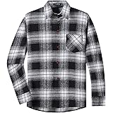 Spring&Gege Boys Casual Long Sleeve Plaid Flannel Button Down Shirt for Kids (5-14 Years)