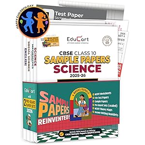 Educart CBSE Sample Paper Class 10 2025-26 - Science, Mathematics Standard, Social Science & English (Introducing exclusive s