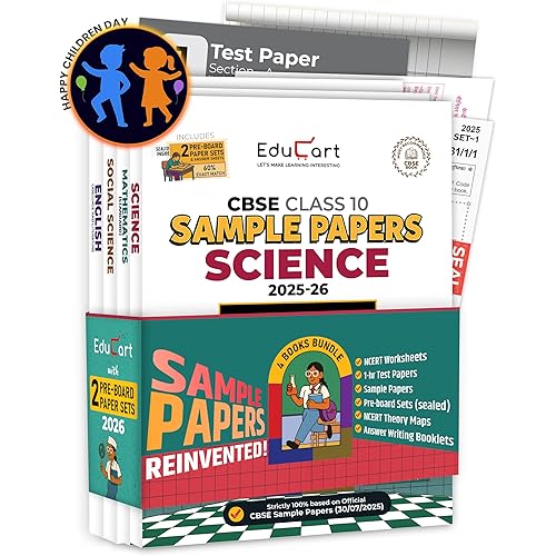 Educart CBSE Sample Paper Class 10 2025-26 - Science, Mathematics Standard, Social Science & English (Introducing exclusive s